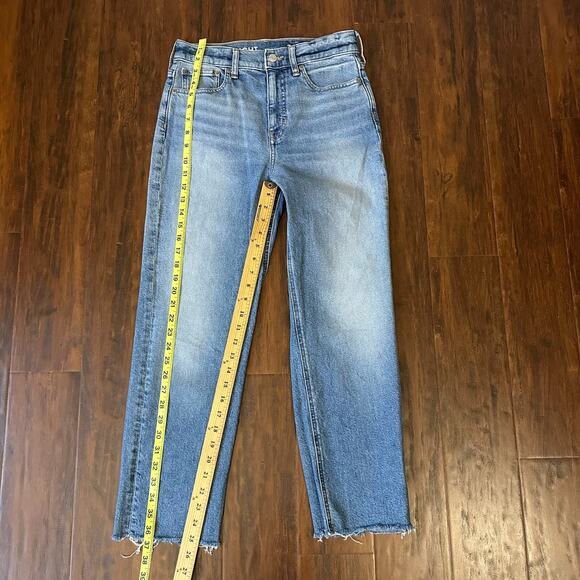 J. CREW 90s Classic Straight Leg Jeans Blue Denim High Rise Frayed - Picture 15 of 16